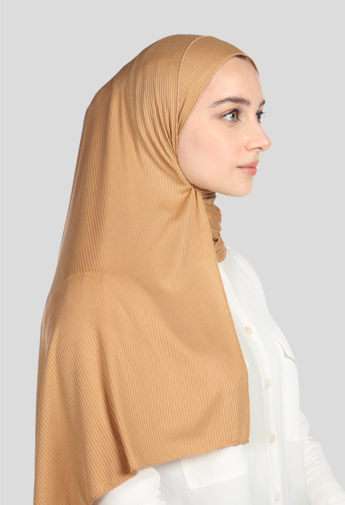RIBBED JERSEY HIJAB - GOLDEN