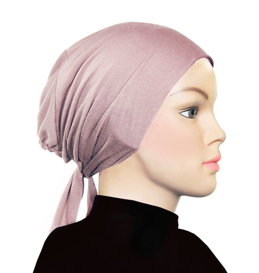 PURE COTTON TIE-BACK UNDERCAP - LILAC