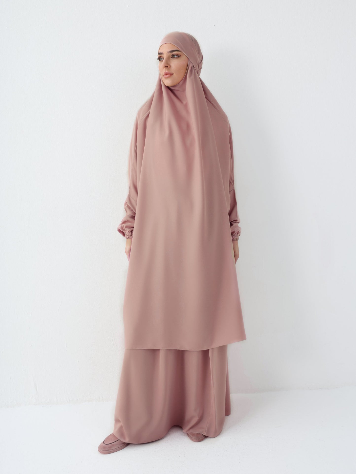 2 PC JILBAB/ PRAYER SET + FREE NIQAB - NUDE