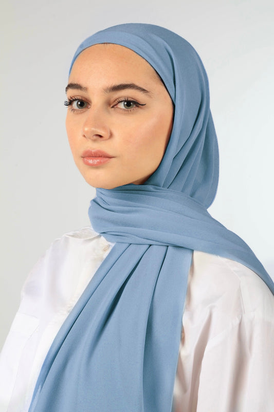 INSTANT CHIFFON HIJAB - BABY BLUE