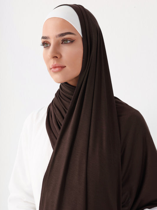 PREMIUM JERSEY HIJAB - COFFEE BROWN