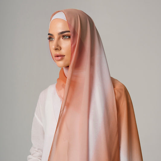 DOUBLE SHADE CHIFFON HIJAB - SUNRISE HUES