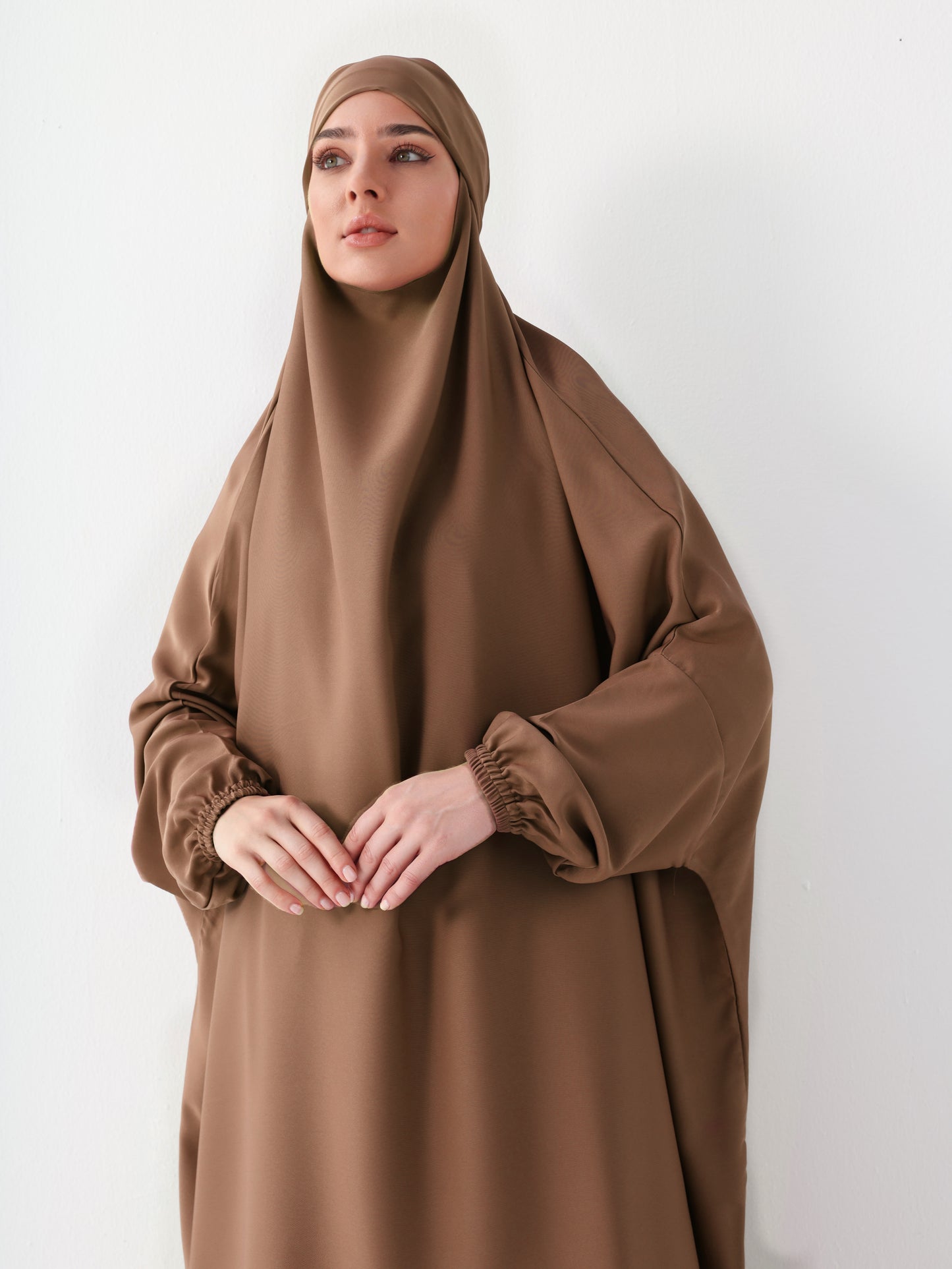 2 PC JILBAB/ PRAYER SET + FREE NIQAB - TAUPE