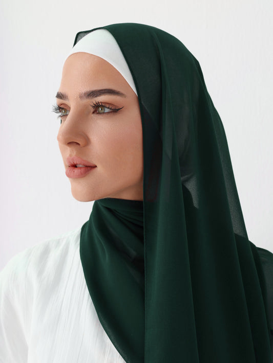 PREMIUM CHIFFON HIJAB - BOTTLE GREEN
