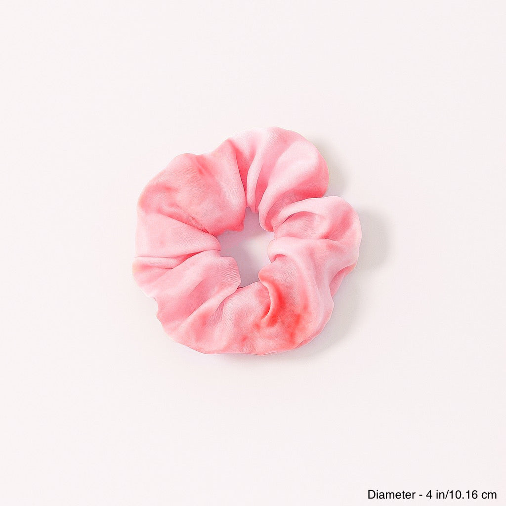 TIE-DYE SILK SCRUNCHIE - CORAL