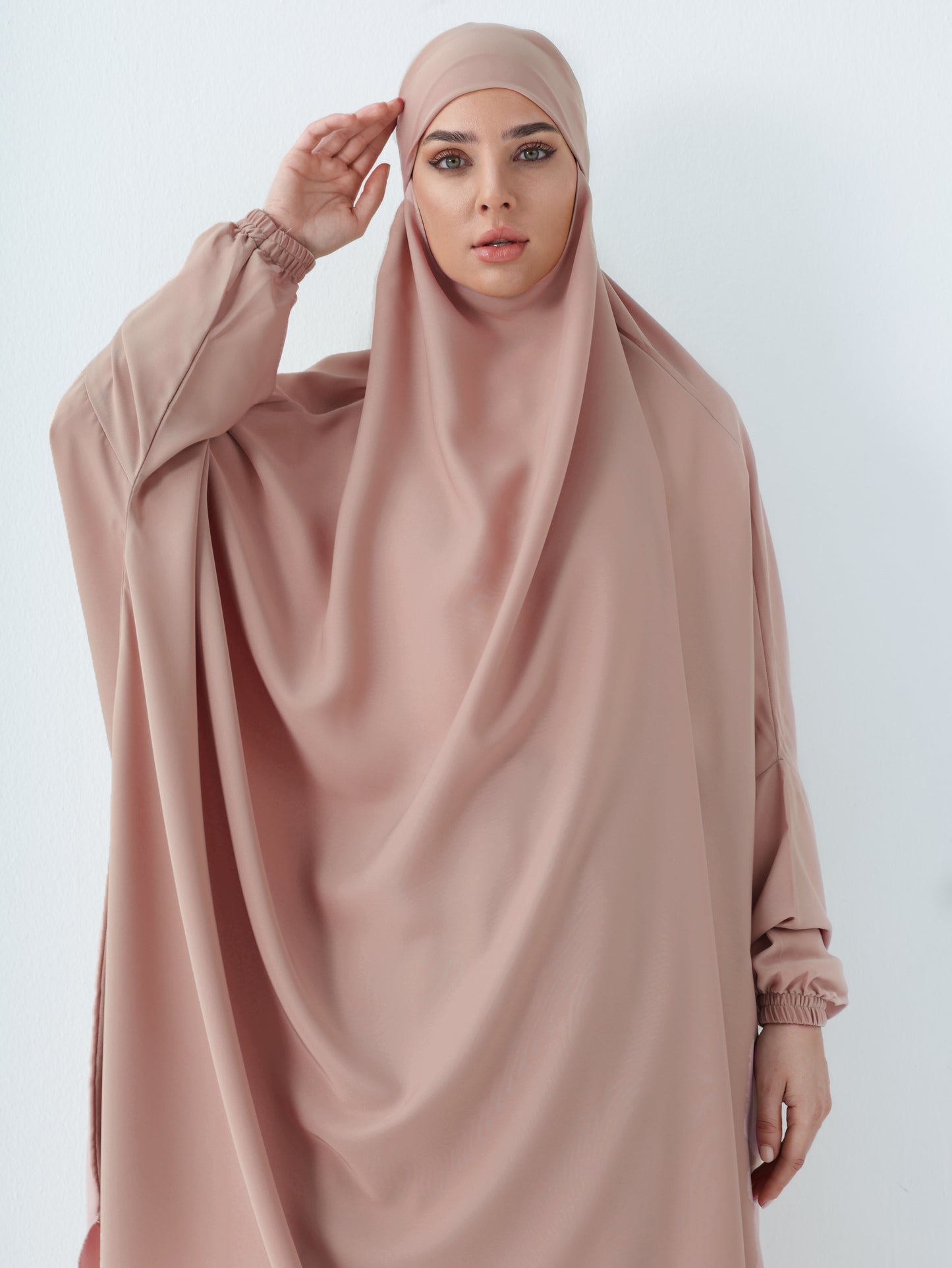 2 PC JILBAB/ PRAYER SET + FREE NIQAB - NUDE