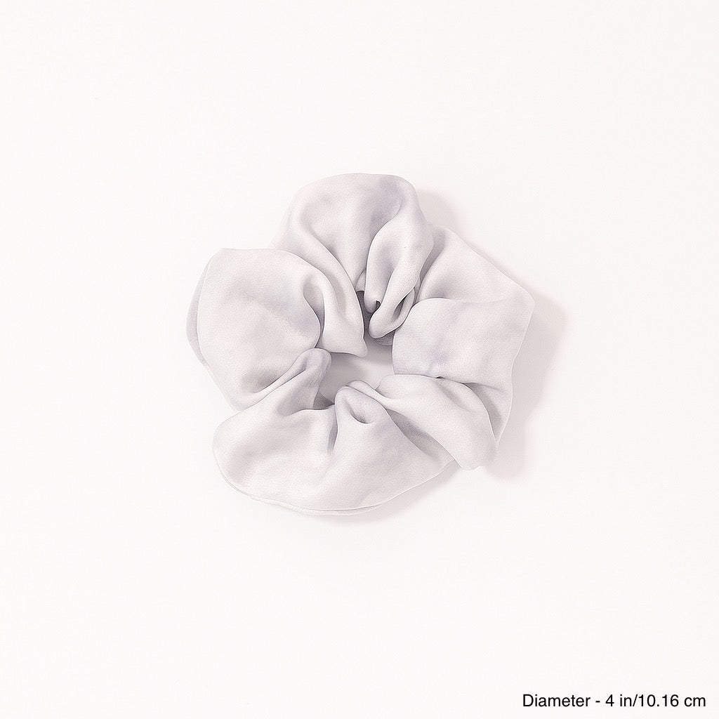 TIE-DYE SILK SCRUNCHIE - CLOUD GREY