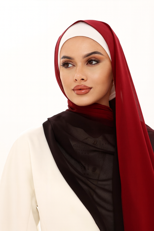 DOUBLE SHADE CHIFFON HIJAB - LADYBUG
