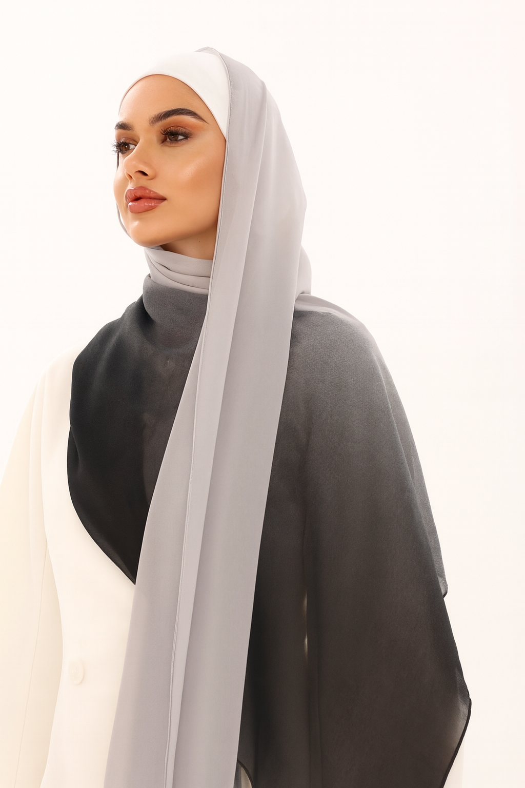 DOUBLE SHADE CHIFFON HIJAB - OREO