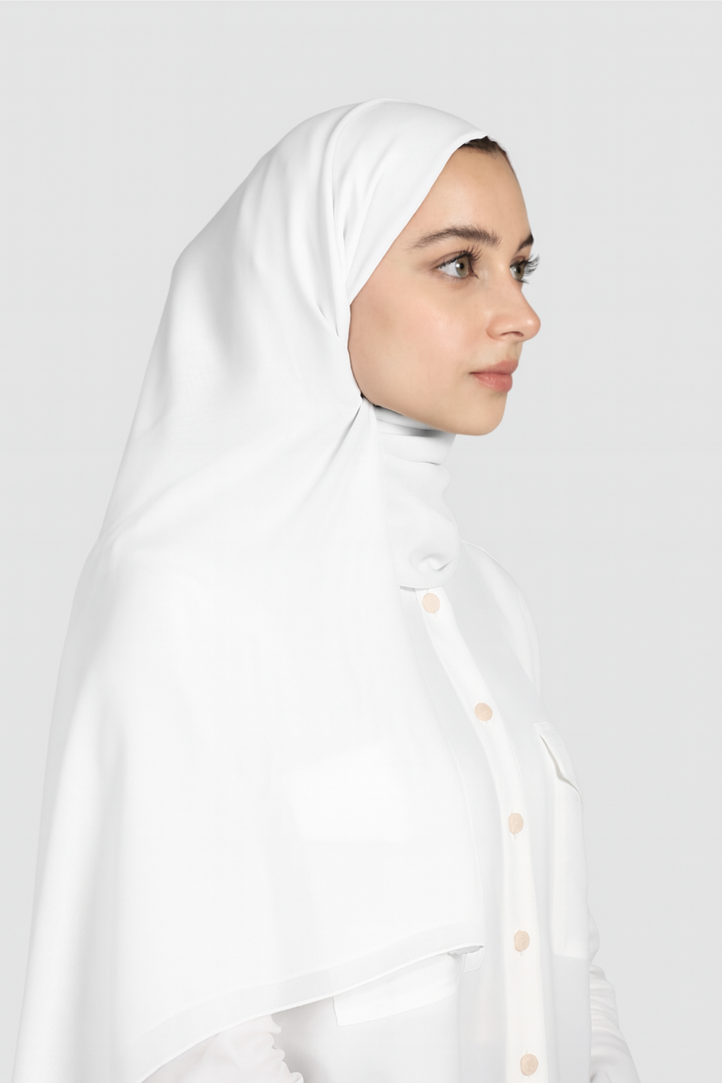 DUJALIL CHIFFON HIJAB - WHITE