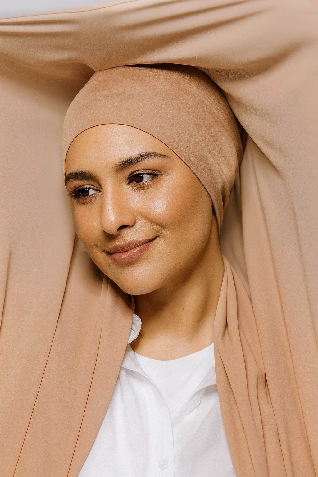 FLOWY INSTANT CHIFFON HIJAB - SAND