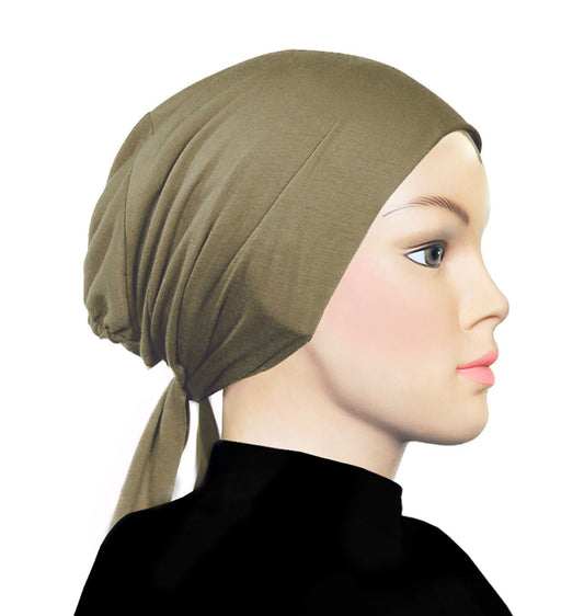 PURE COTTON TIE-BACK UNDERCAP - THYME