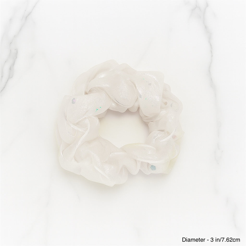 TWINKLE ORGANZA SCRUNCHIE - WHITE