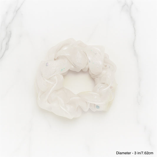 TWINKLE ORGANZA SCRUNCHIE - WHITE