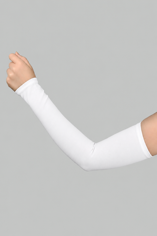 PURE COTTON ARM SLEEVES - WHITE