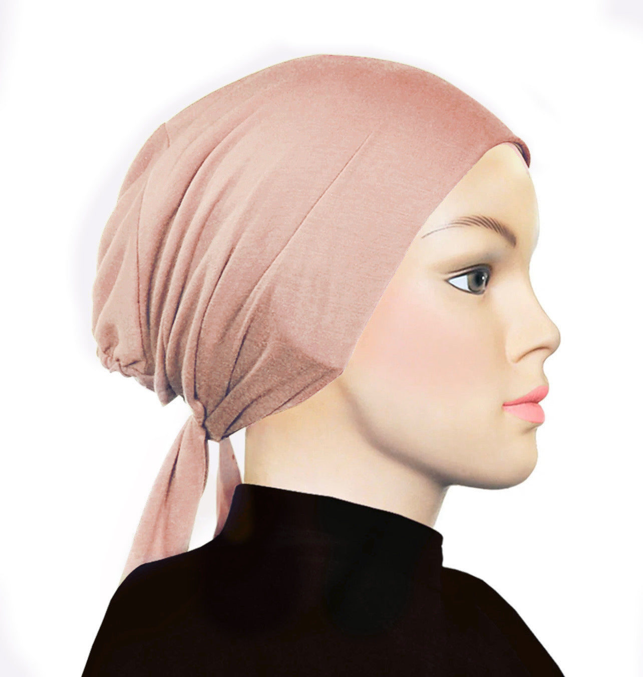 PURE COTTON TIE-BACK UNDERCAP - LIGHT PINK