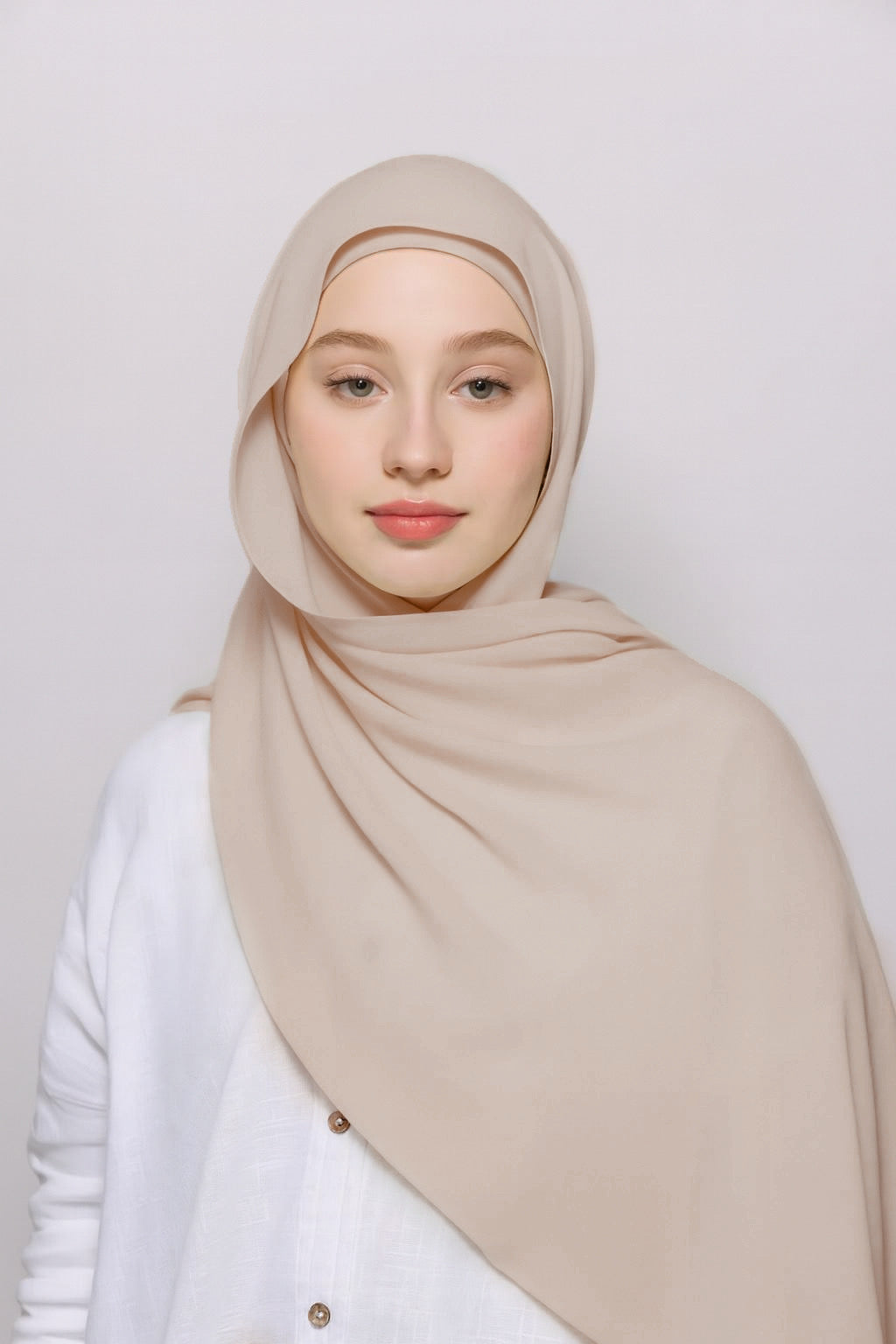 FLOWY INSTANT CHIFFON HIJAB - TAN