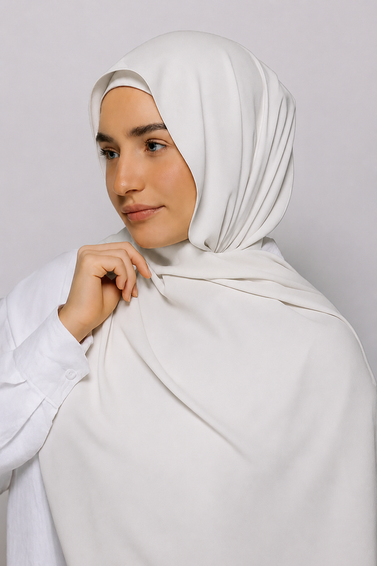 FLOWY INSTANT CHIFFON HIJAB - WHITE