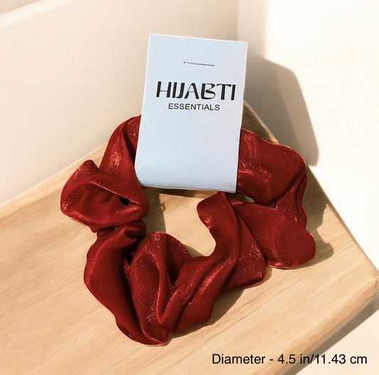 SHIMMER ORGANZA SCRUNCHIE - MAROON