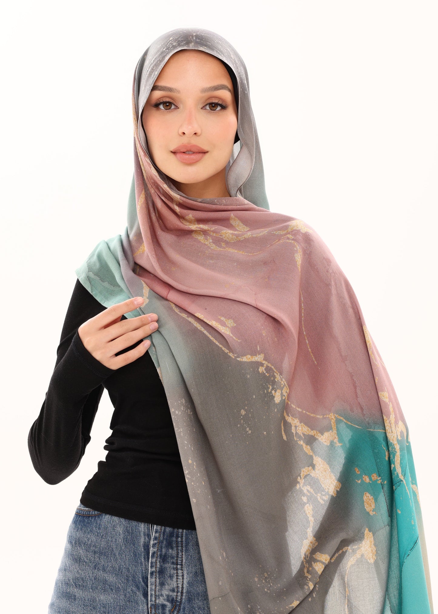 PRINTED MODAL HIJAB - MARBLE MUSE