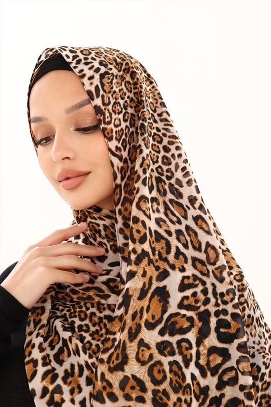 LEOPARD PRINT CHIFFON HIJAB - CLASSIC