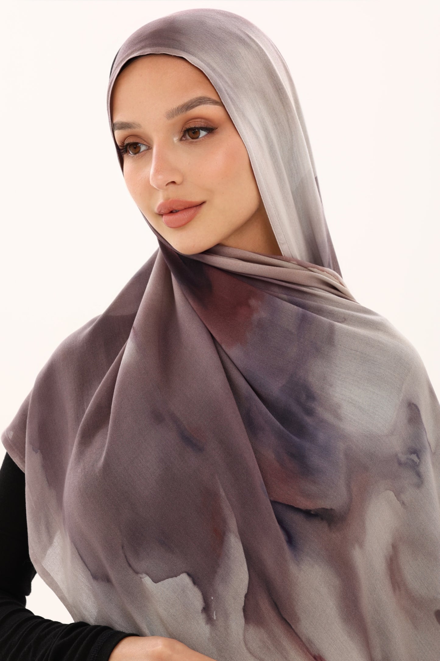 PRINTED MODAL HIJAB - INK & MIST