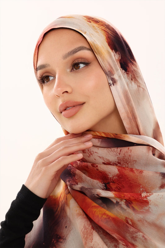 PRINTED MODAL HIJAB - SUNSET PAINT