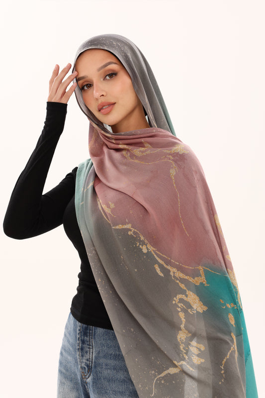 PRINTED MODAL HIJAB - MARBLE MUSE