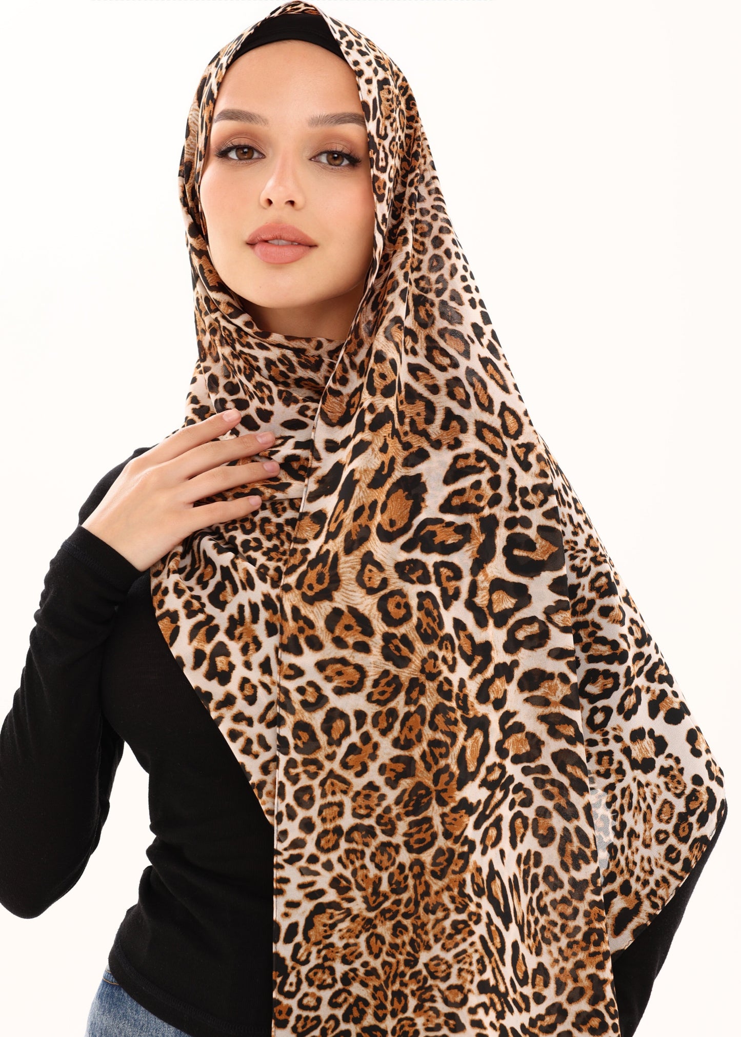 LEOPARD PRINT CHIFFON HIJAB - CLASSIC