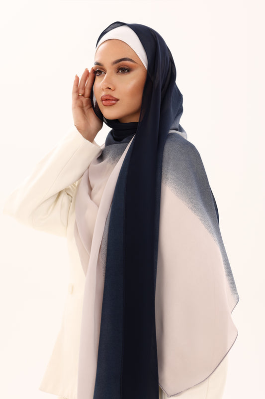 DOUBLE SHADE CHIFFON HIJAB - LUNABLUE
