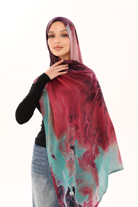 PRINTED MODAL HIJAB - CRIMSON TIDE