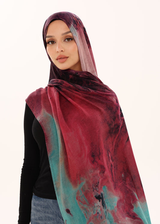 PRINTED MODAL HIJAB - CRIMSON TIDE