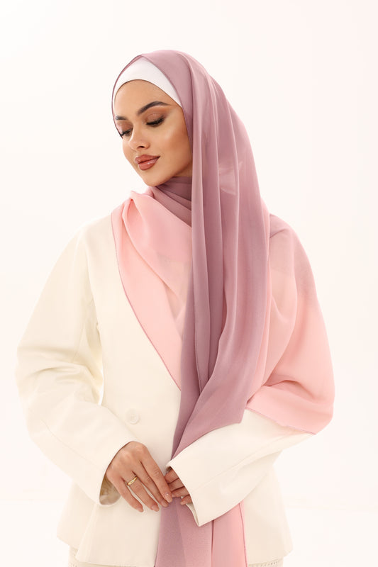 DOUBLE SHADE CHIFFON HIJAB - SAKURA