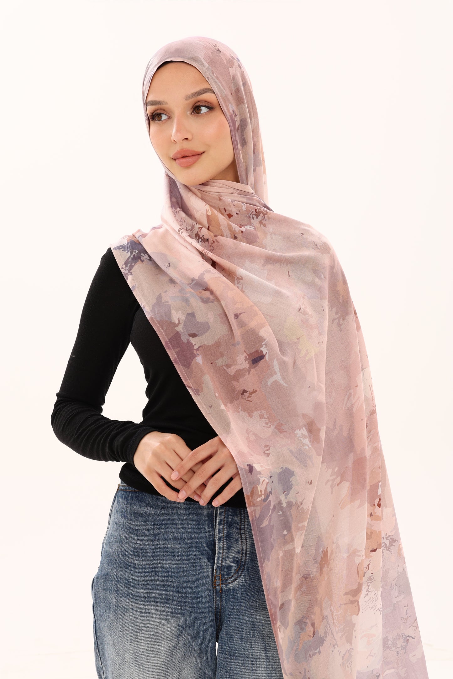PRINTED MODAL HIJAB - PETAL BLOOM