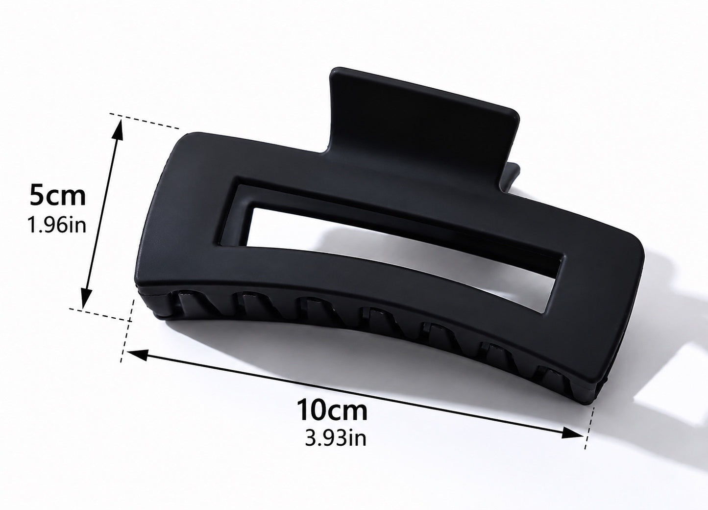 RECTANGLE HAIR CLAW CLIP - BLACK
