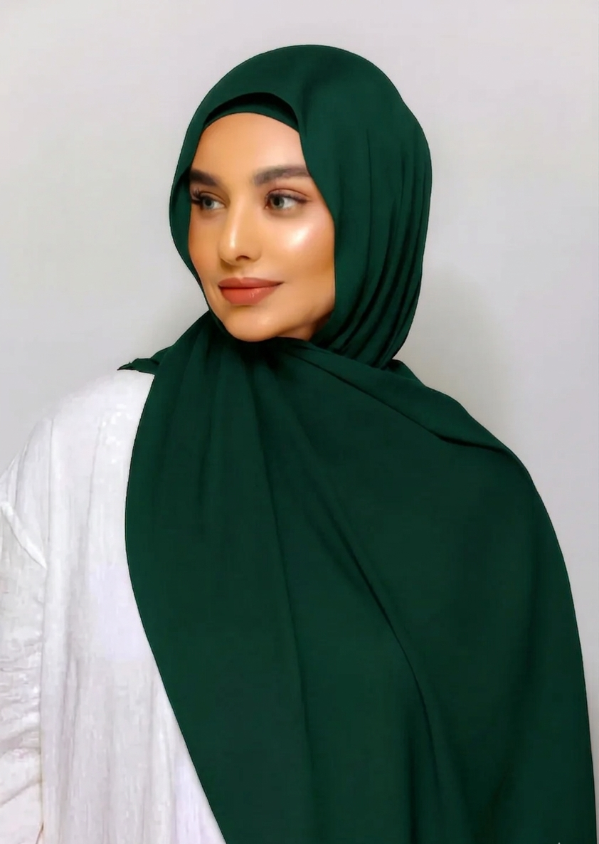 FLOWY INSTANT CHIFFON HIJAB - BOTTLE GREEN