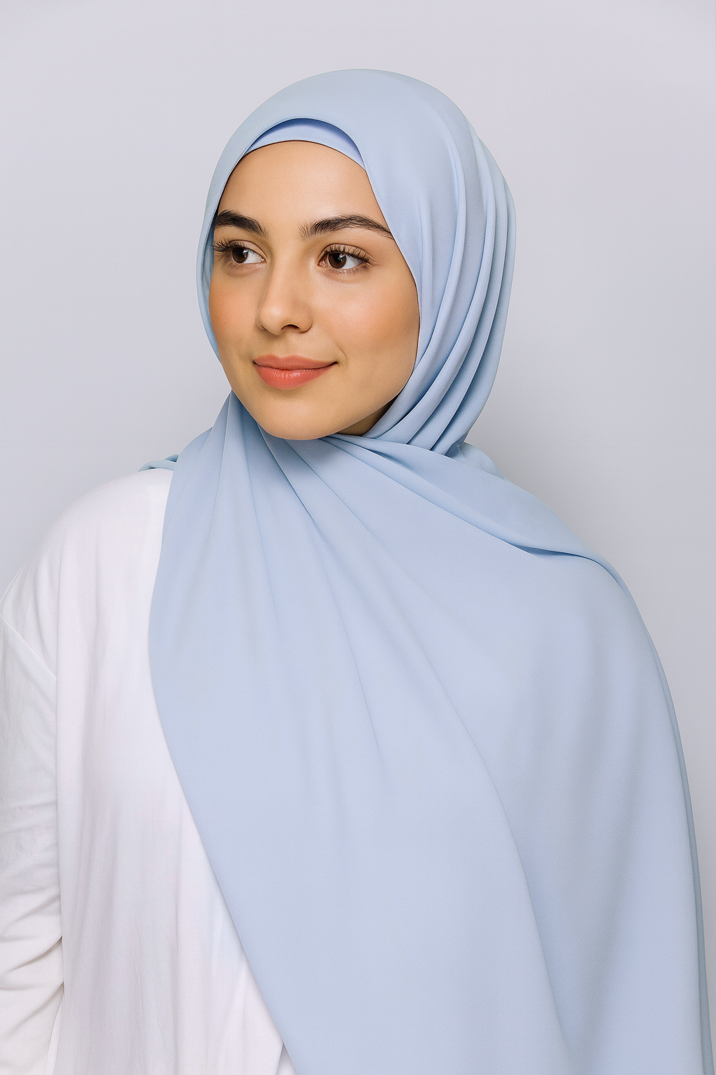 FLOWY INSTANT CHIFFON HIJAB - BABY BLUE