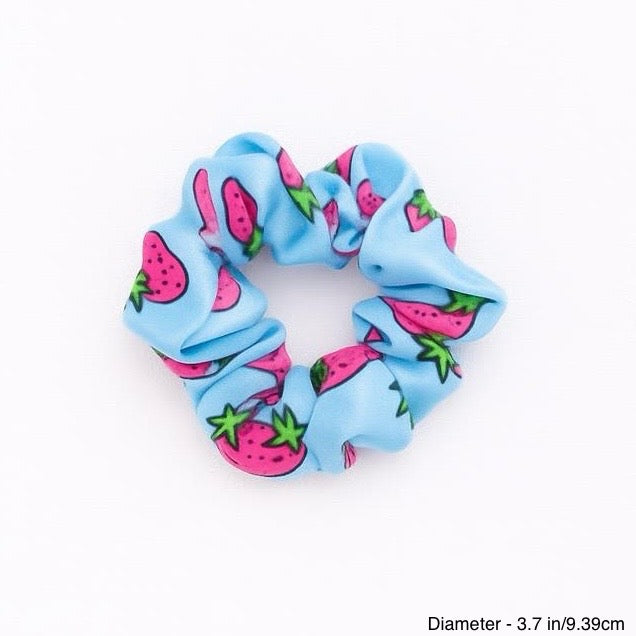 COLOR SPLASH SILK SCRUNCHIE - STRAWBERRY WHIRL