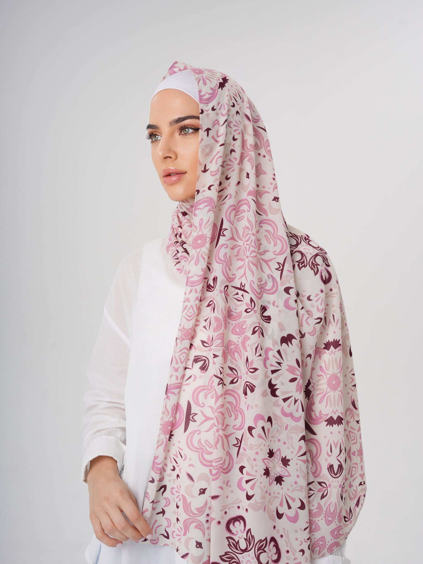 PRINTED CHIFFON HIJAB - ROSE QUARTZ