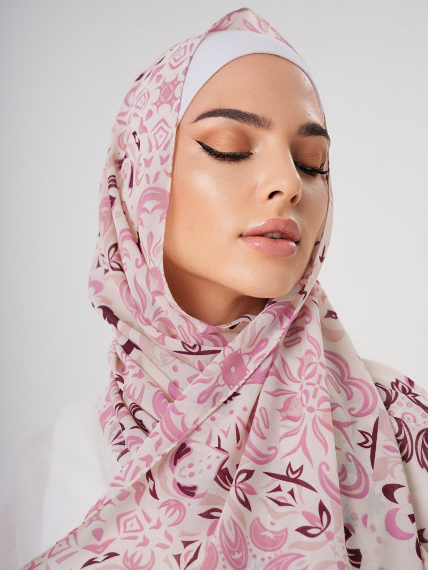 PRINTED CHIFFON HIJAB - ROSE QUARTZ