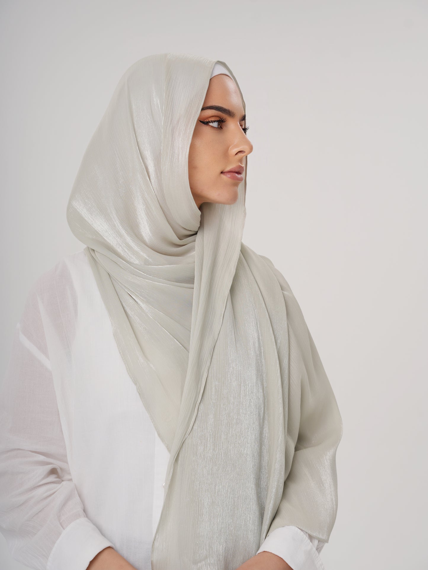 LUXURY ORGANZA SHIMMER HIJAB - PASTEL GREEN