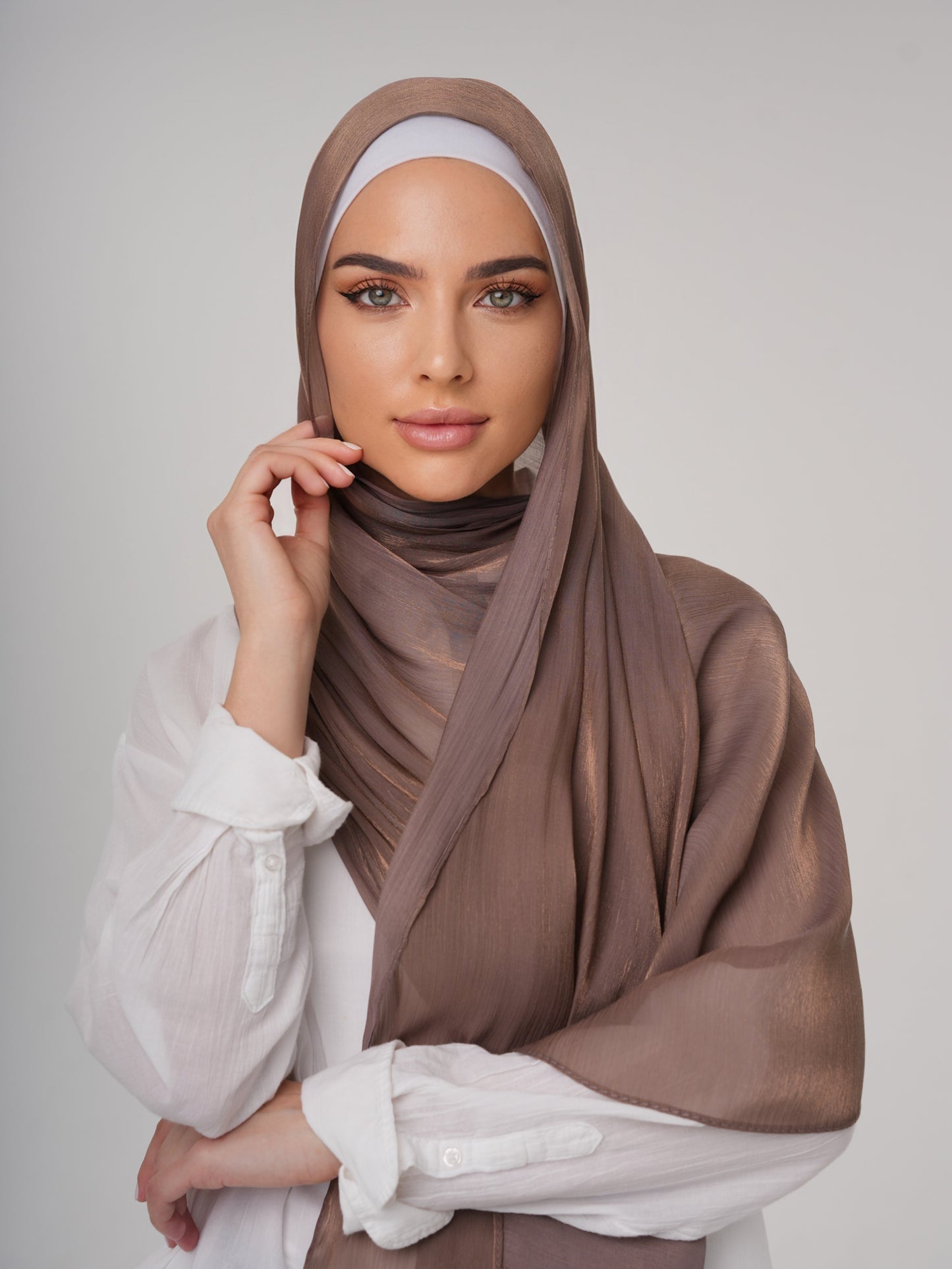 LUXURY ORGANZA SHIMMER HIJAB - CEDAR