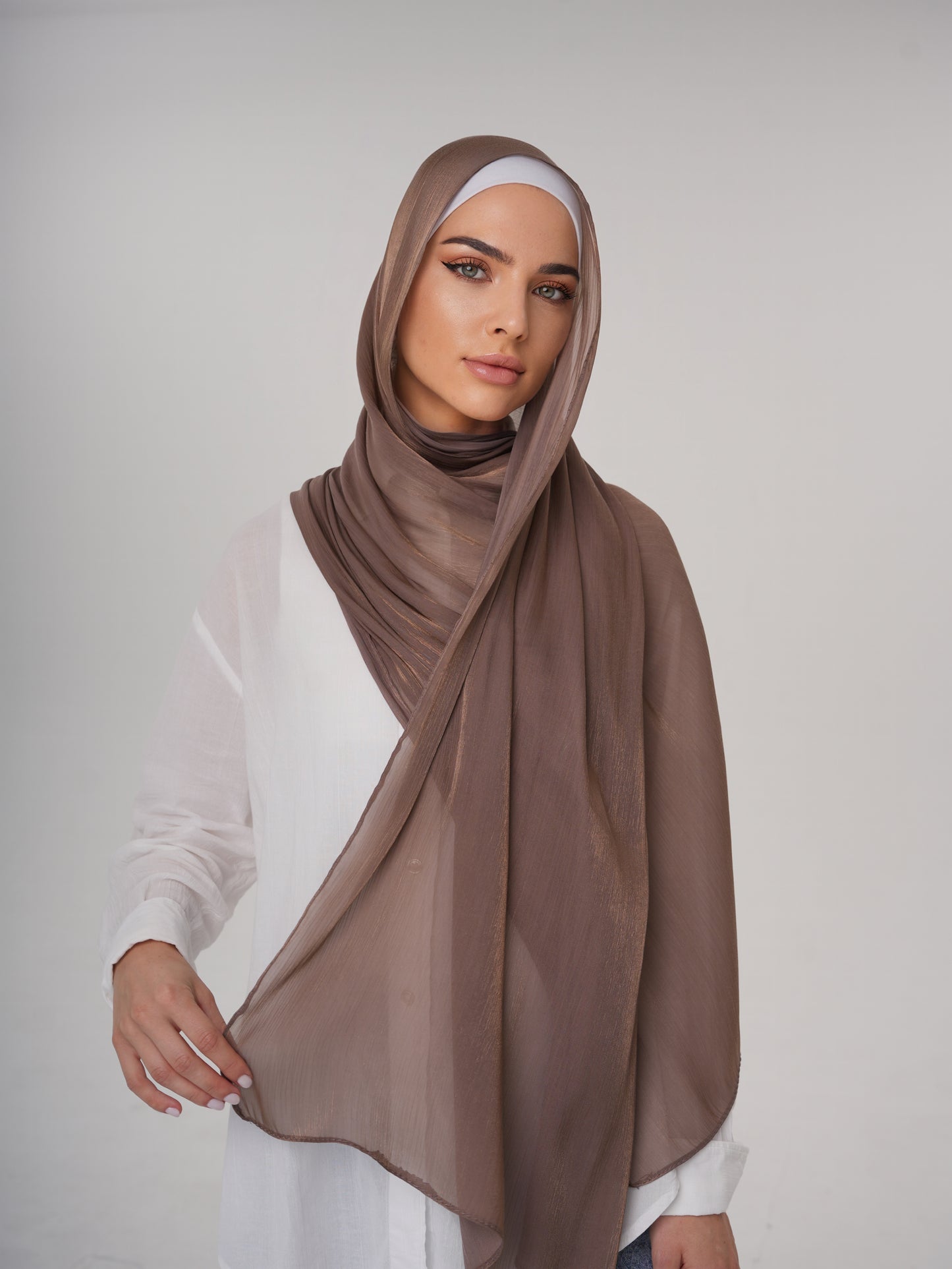 LUXURY ORGANZA SHIMMER HIJAB - CEDAR