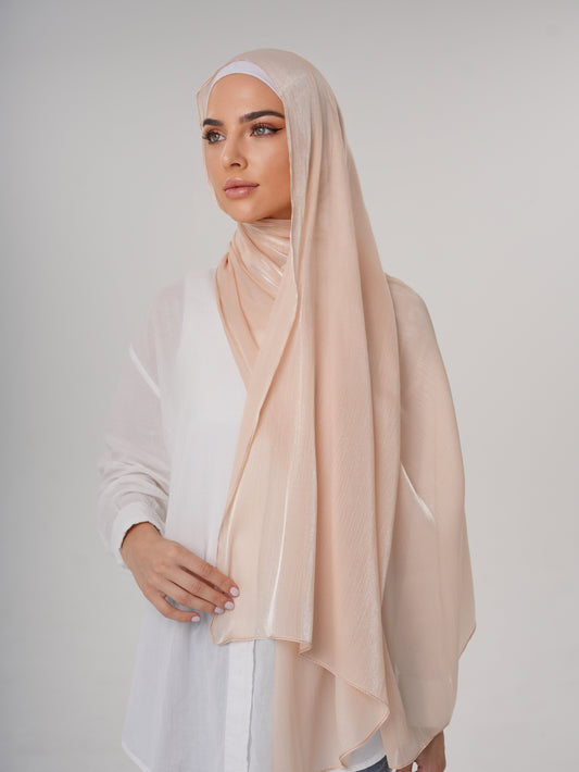LUXURY ORGANZA SHIMMER HIJAB - SKIN