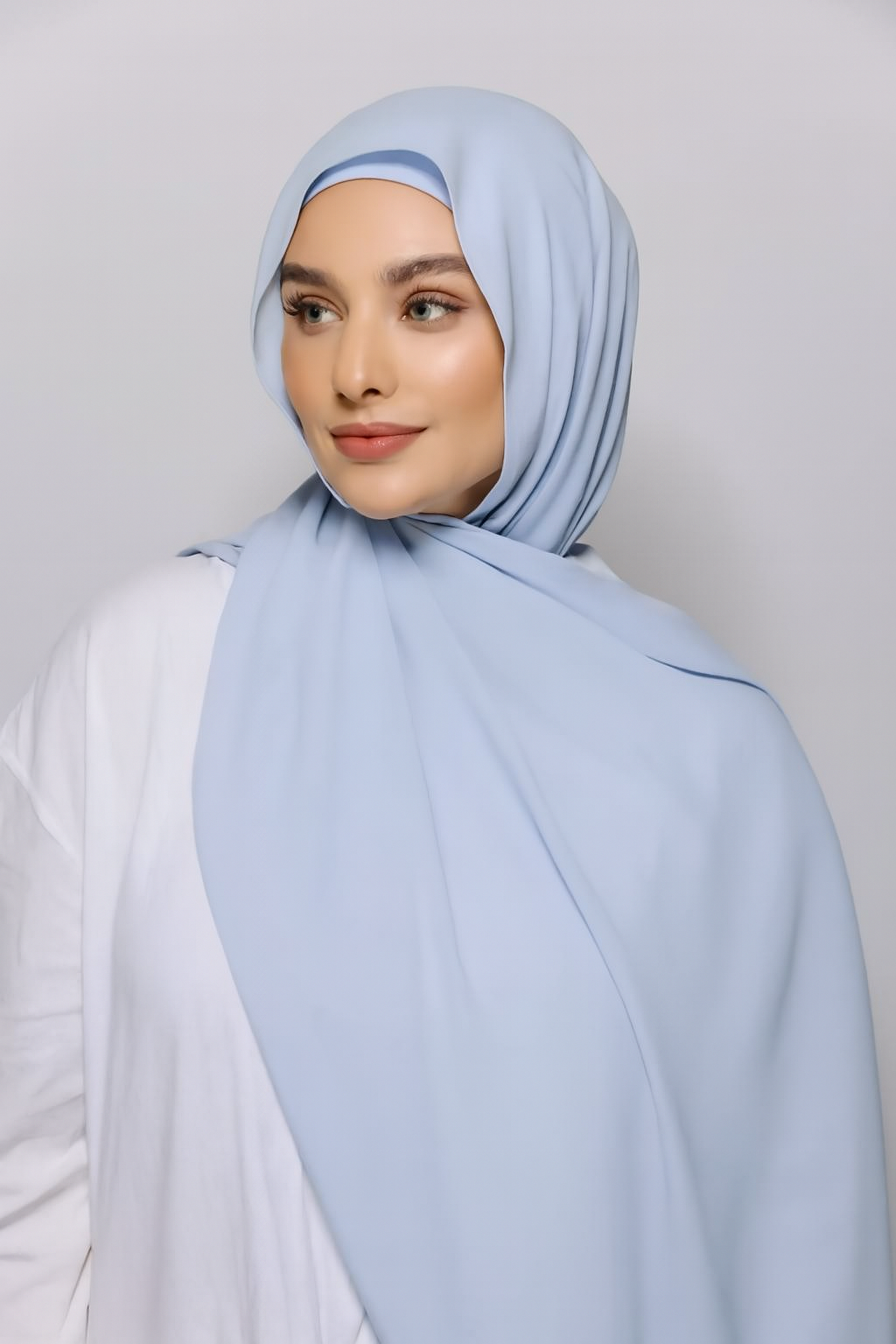 FLOWY INSTANT CHIFFON HIJAB - BABY BLUE