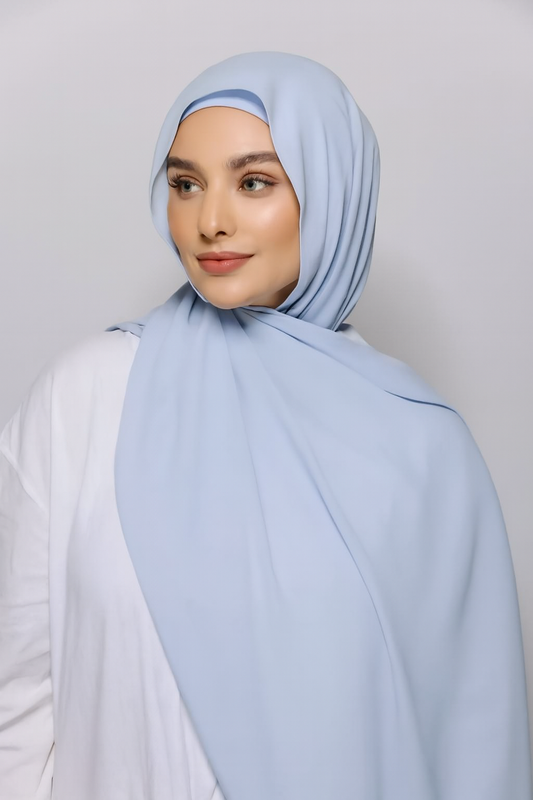 FLOWY INSTANT CHIFFON HIJAB - BABY BLUE