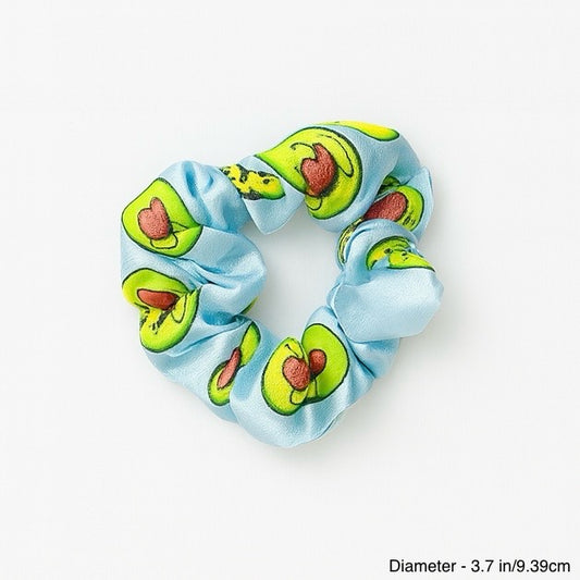 COLOR SPLASH SILK SCRUNCHIE - AVACADO SPLASH