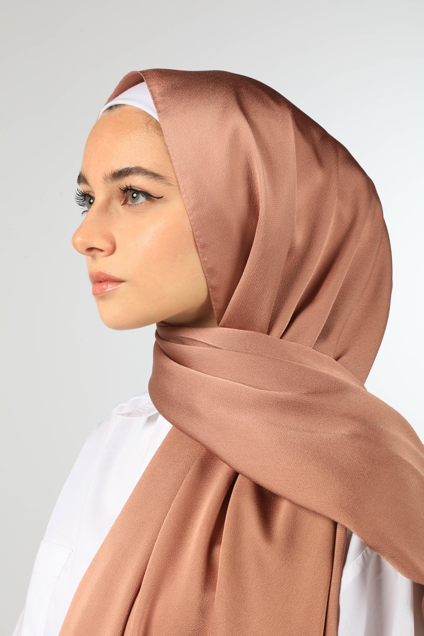 LUXE SILK SATIN HIJAB - ROSE GOLD