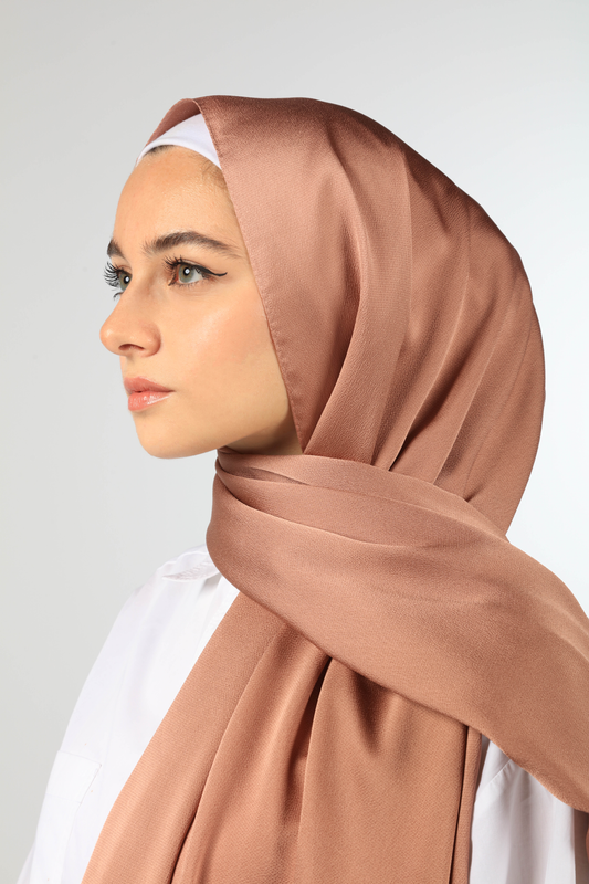 LUXE SILK SATIN HIJAB - ROSE GOLD