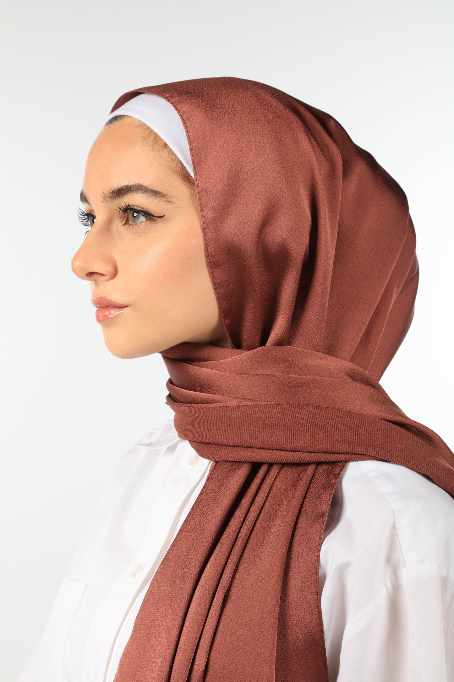 LUXE SILK SATIN HIJAB - CHERRYWOOD